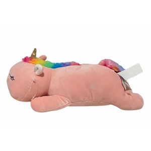 Squishmallows Kellytoy Rainbow Mane Unicorn Plush 12” laying down sleeping